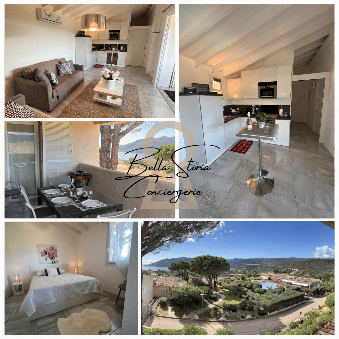 Gray minimalist interior photo collage Instagram post 4 "Votre clé pour des vacances parfaites à Porto-Vecchio."